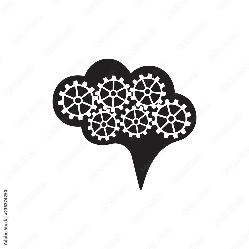 brain cog machine symbol vector brain cog machine symbol vector