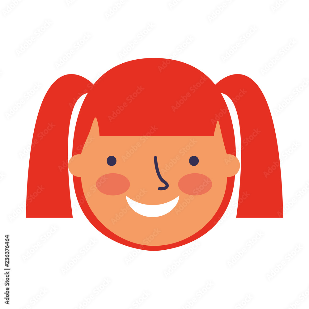 happy young girl face character happy young girl face character