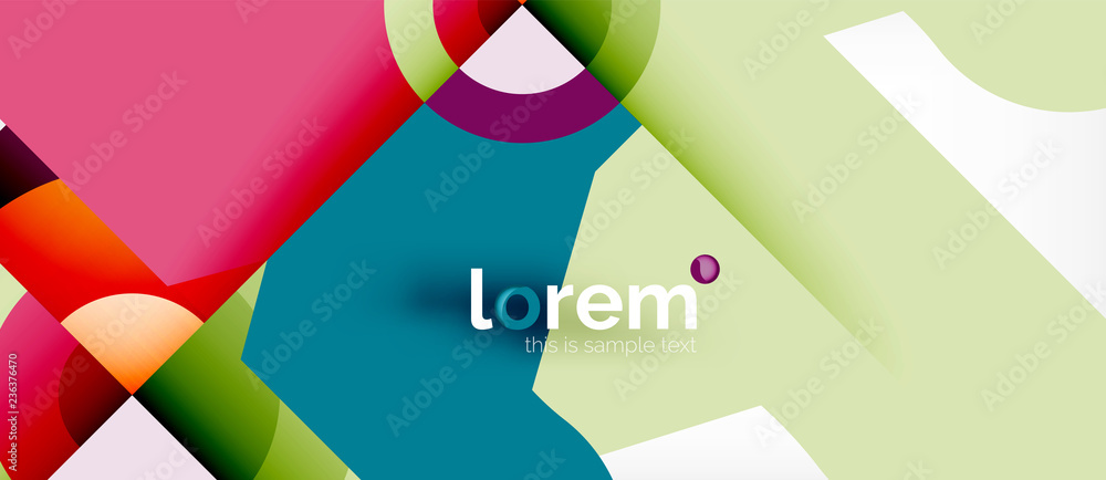 Obraz premium Geometric colorful shapes composition abstract background. Minimal dynamic design