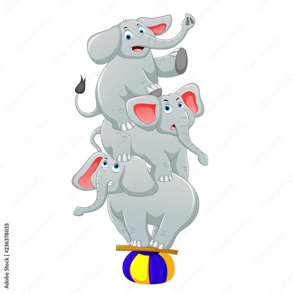 vector illustration of a cute cartoon elephant