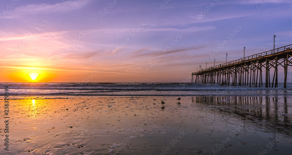 panoramic view of sunset on the beach