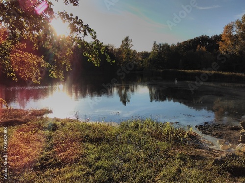 lake and forest in autumn
