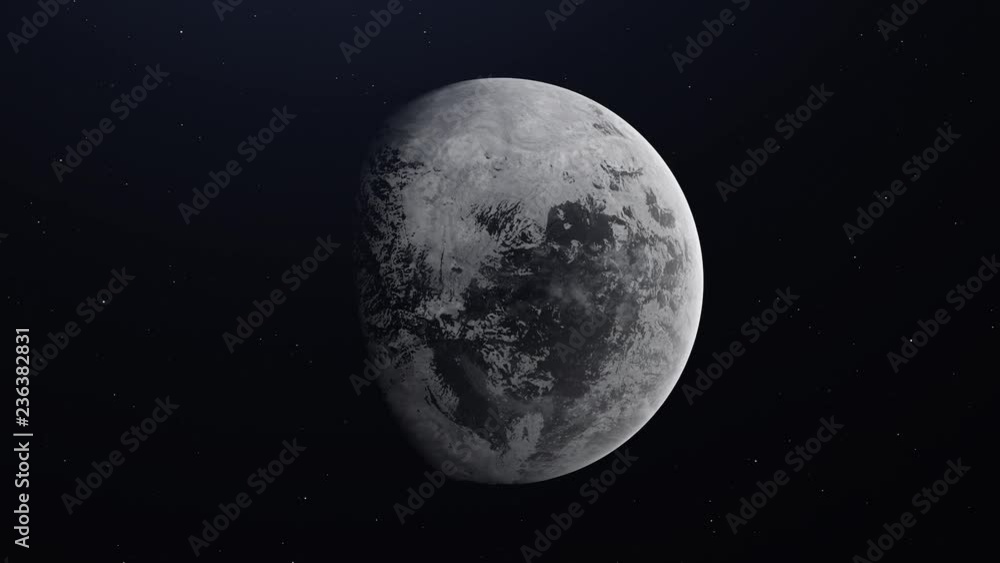 Haumea dwarf planet rotating in its own orbit in the outer space. 4K ...