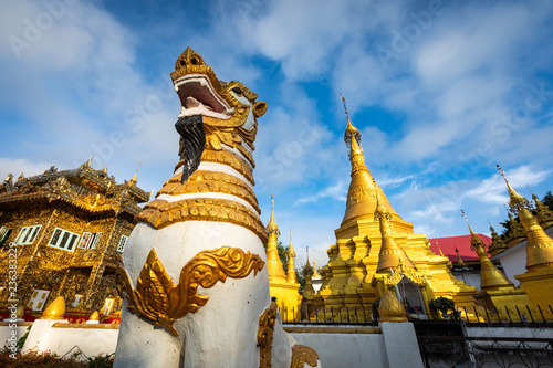 Sculptures of magic animal at Watthai Wattanaram temple, Mae Sot, Tak, Thailand photo