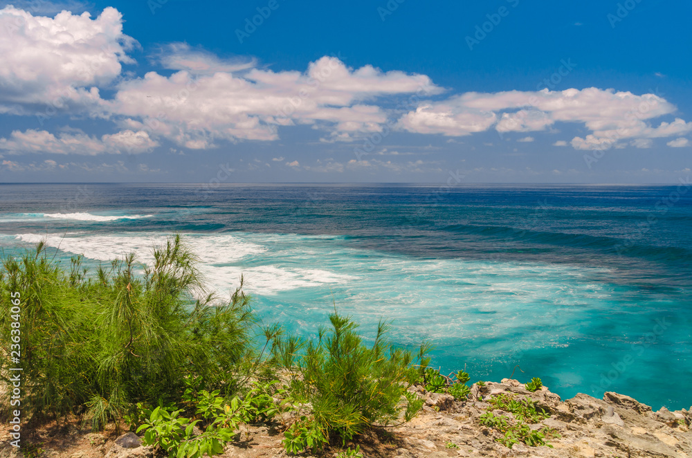 sea and blue sky in Kauai, Hawaii, USA along the Mahaulepu Heritage Beach Trail sea and blue sky in Kauai, Hawaii, USA along the Mahaulepu Heritage Beach Trail