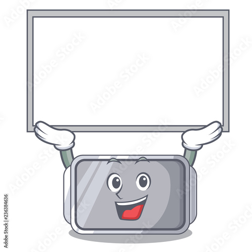 Up board baking pan quality on isolated mascot