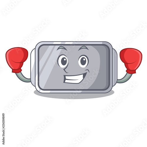 Boxing baking pan quality on isolated mascot