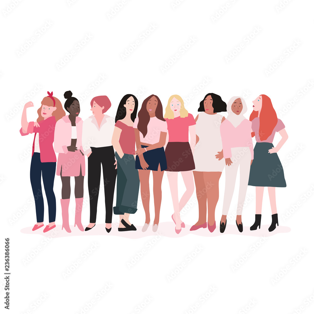 Group of strong women vector Group of strong women vector