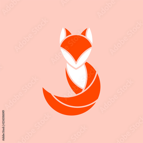 Cute fox geometrical animal vector