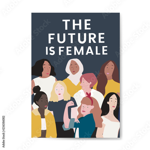 The future is female vector