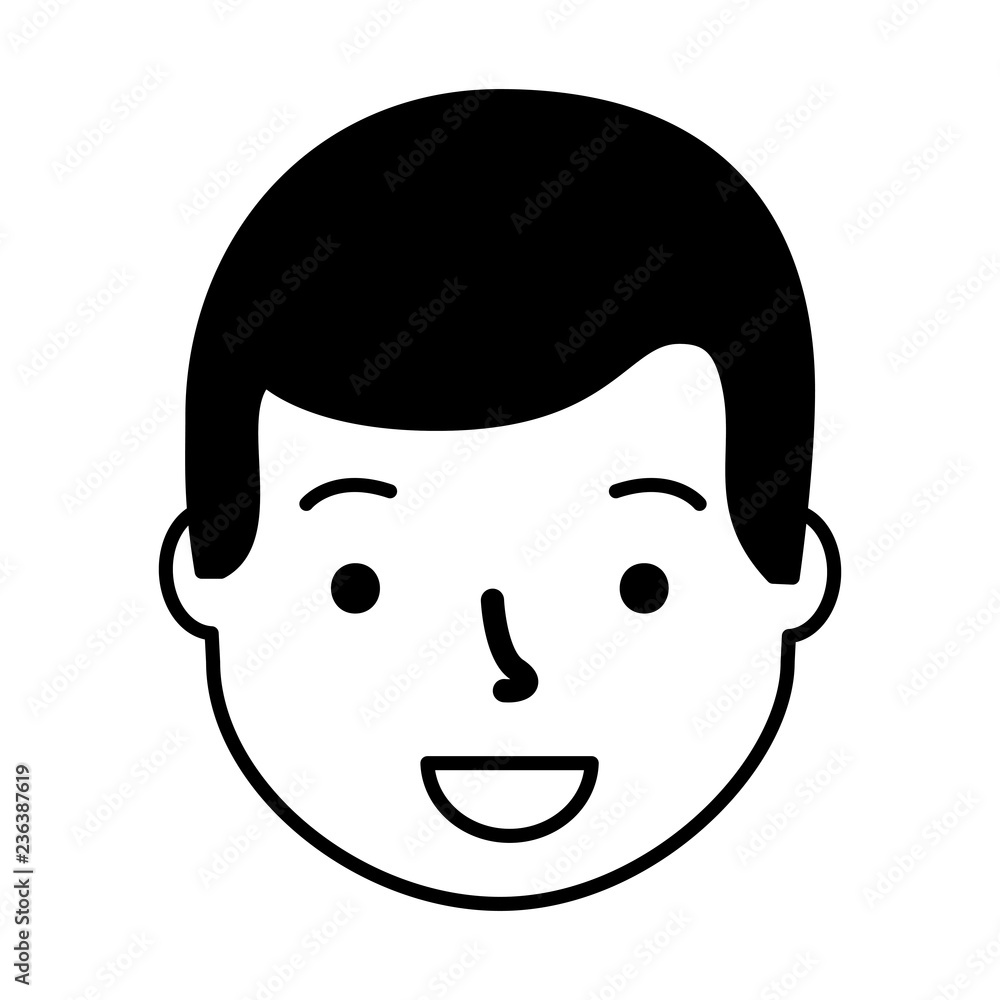 smiling man face cartoon white background smiling man face cartoon white background