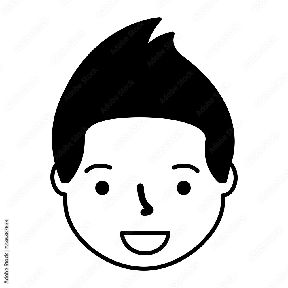 smiling man face cartoon white background smiling man face cartoon white background
