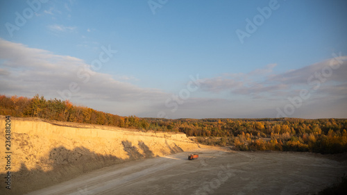 Quarry for sand extraction, from a height, Zdolbuniv, Ukraine