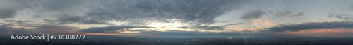 Panorama of clouds at sunset