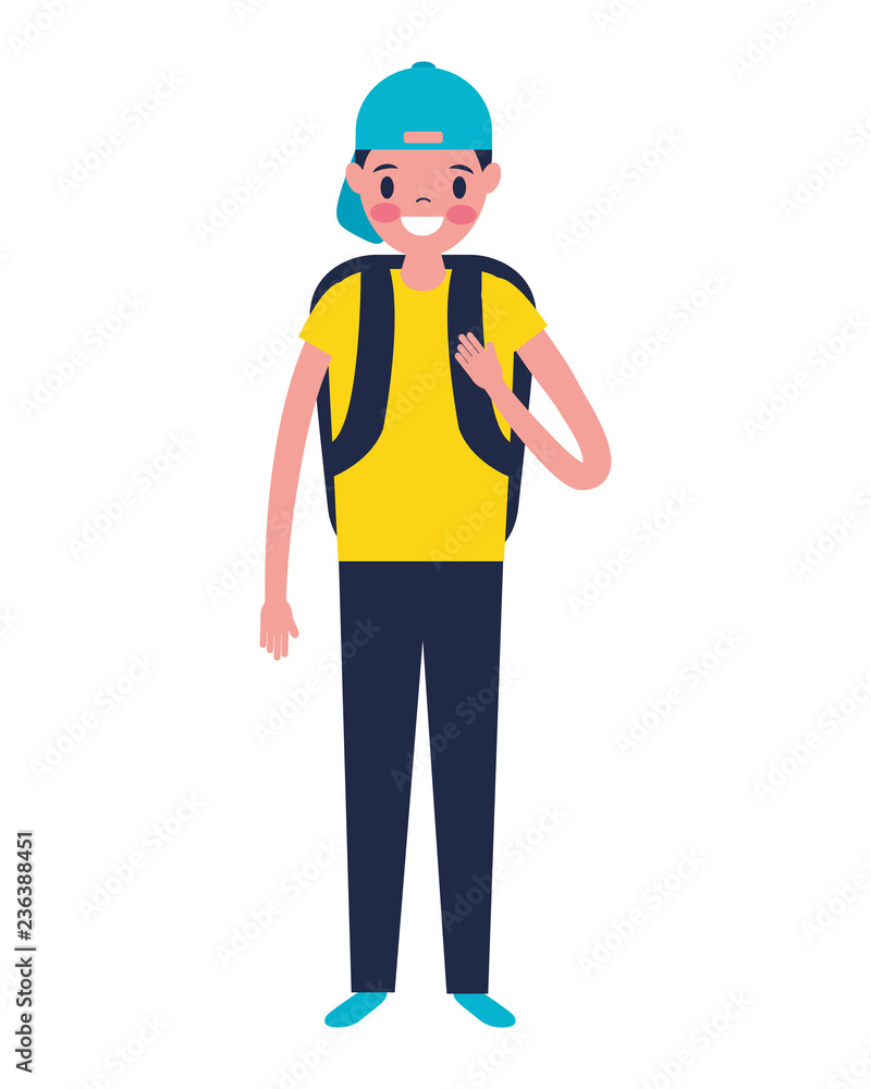 traveler man tourist on white background traveler man tourist on white background