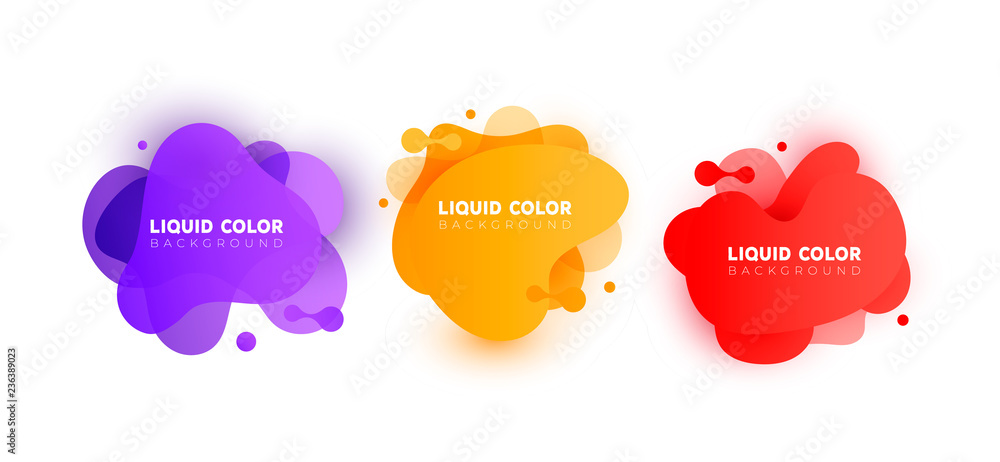 Set of graphic liquid color elements Set of graphic liquid color elements