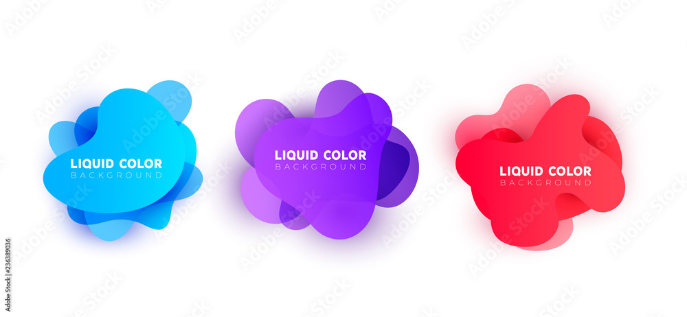Set of graphic liquid color elements Set of graphic liquid color elements