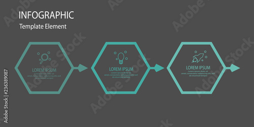 Simple hexagon infographic template with arrow template element