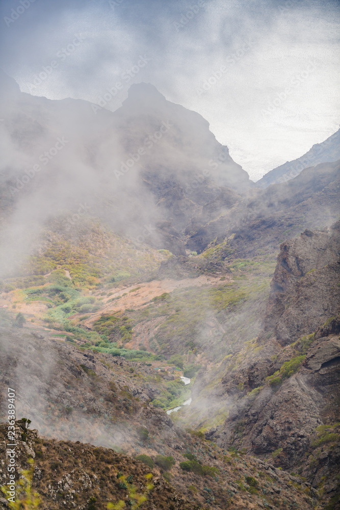Incredible view of the coast near the Masca gorge. Tenerife. Canary Islands..Spain