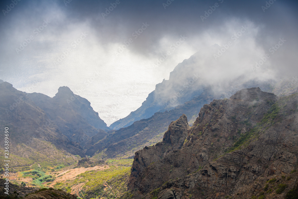 Incredible view of the coast near the Masca gorge. Tenerife. Canary Islands..Spain