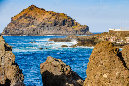 Beautiful view of the promenade of Garachico.Tenerife. Canary Islands..Spain