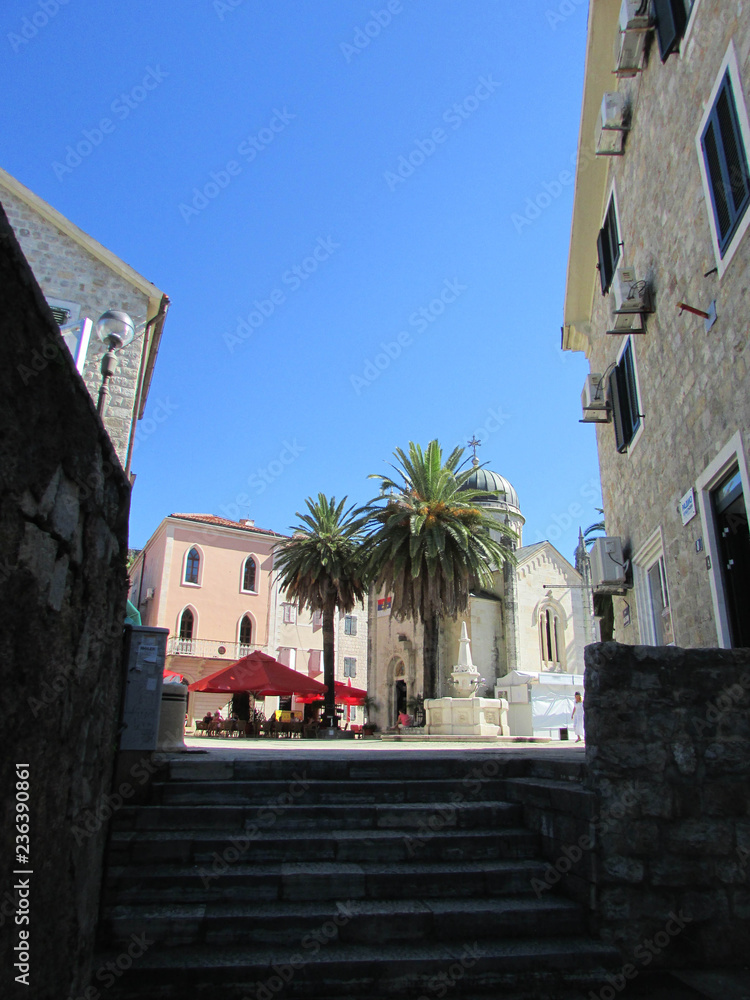 Fototapeta premium Herceg Novi main square, Montenegro