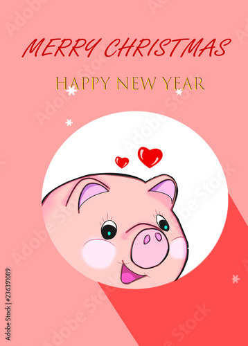 cartoon pink piggy with pink background,comic,cartoon
