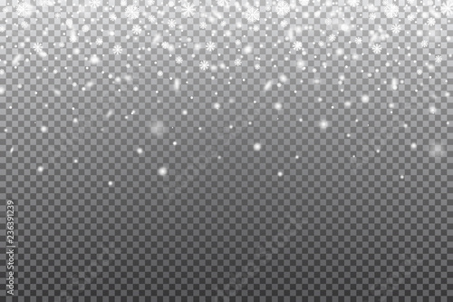 Snow and wind on a transparent background. White gradient decorative element.vector illustration. 