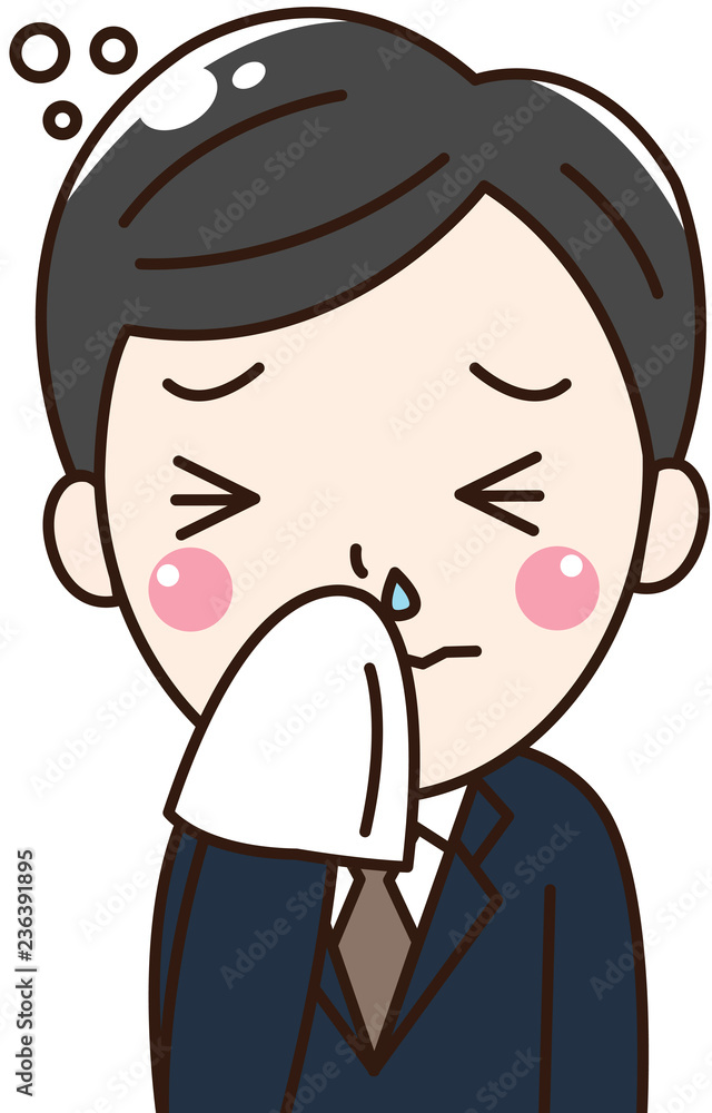 男性会社員-風邪、鼻水、体調不良