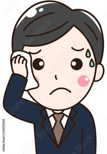 Wallpaper Mural 男性会社員サラリーマン-悩み焦り、困った Torontodigital.ca