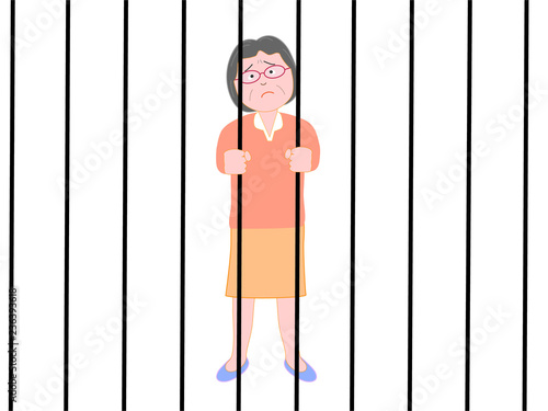 監禁されたシニアの女性