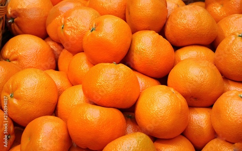 Fresh orange in the market. Fruit and background concept.