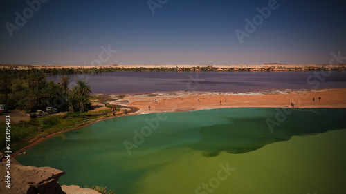 Fototapeta Naklejka Na Ścianę i Meble -  Panoramic view to Katam aka Baramar lake group of Ounianga kebir lakes at the Ennedi, Chad