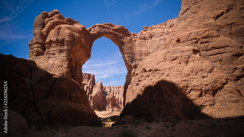 Abstract Rock formation at plateau Ennedi aka Aloba arch in Chad