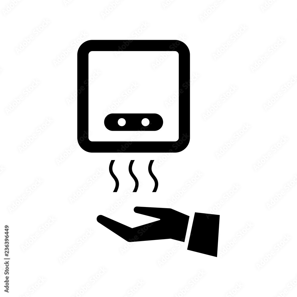 hand dryer machine outline icon vector hand dryer machine outline icon vector
