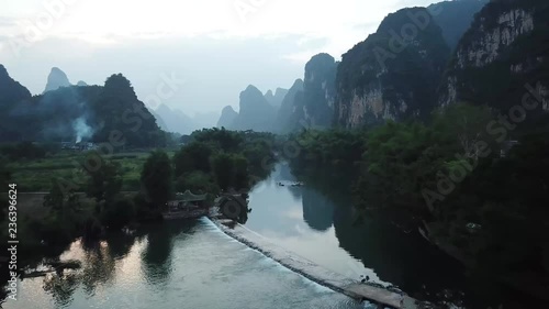 mountain river village Yanshou River China