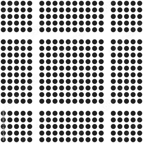 Square  group of circles. Seamless vector pattern.