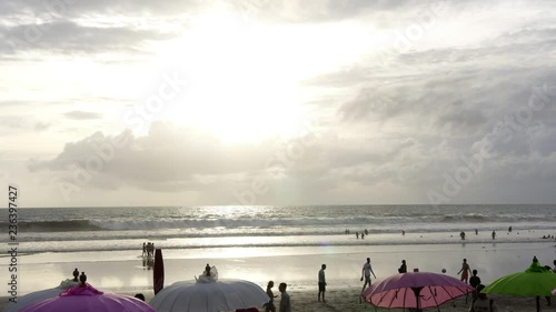 Sunset at a beach in Bali, Indonesia photo