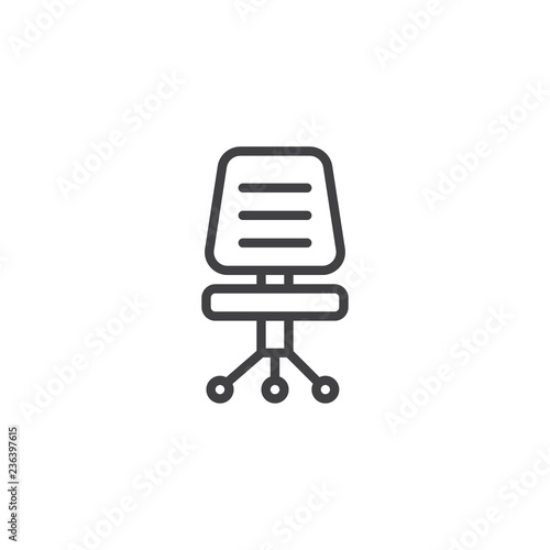 Office chair outline icon. linear style sign for mobile concept and web design. Ergonomic armchair simple line vector icon. Symbol, logo illustration. Pixel perfect vector graphics