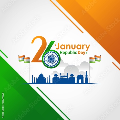 Indian Republic day 26 January. Vector illustration