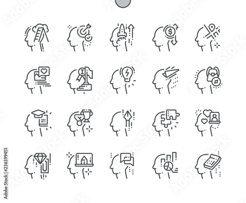 Human thoughts Well-crafted Pixel Perfect Vector Thin Line Icons 30 2x Grid for Web Graphics and Apps. Simple Minimal Pictogram