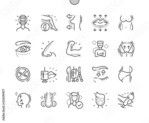 Plastic surgery Well-crafted Pixel Perfect Vector Thin Line Icons 30 2x Grid for Web Graphics and Apps. Simple Minimal Pictogram