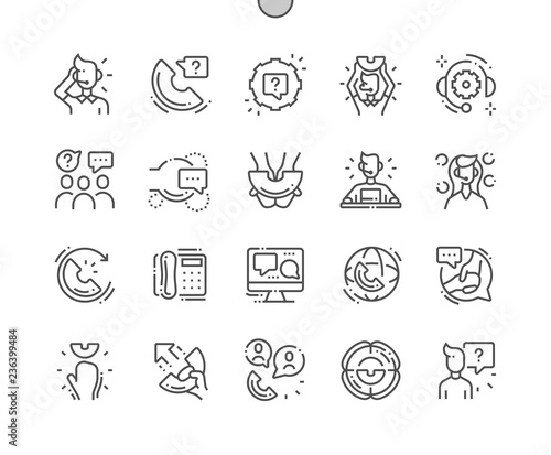 Support service Well-crafted Pixel Perfect Vector Thin Line Icons 30 2x Grid for Web Graphics and Apps. Simple Minimal Pictogram