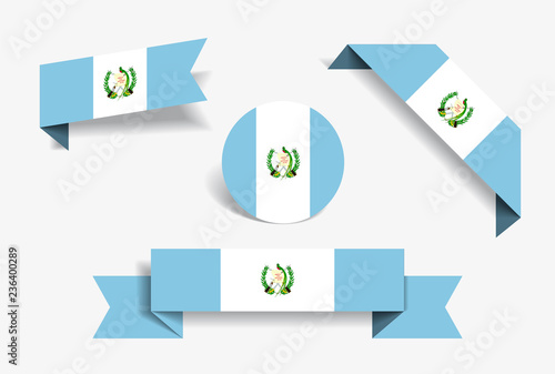 Guatemalan flag stickers and labels. Vector illustration. photo