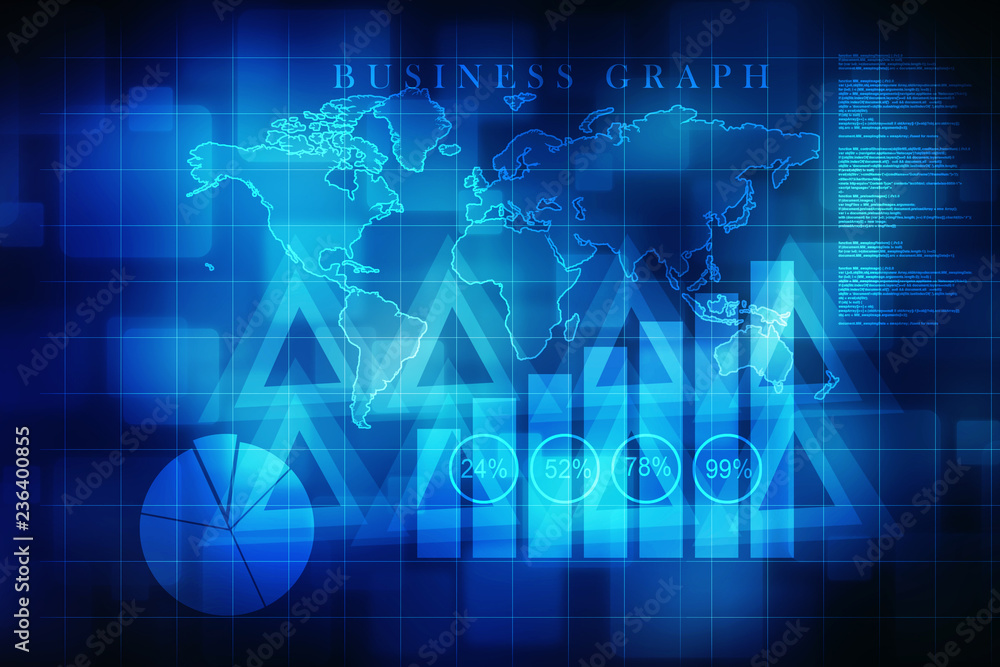 2d rendering Stock market online business concept. business Graph 2d rendering Stock market online business concept. business Graph