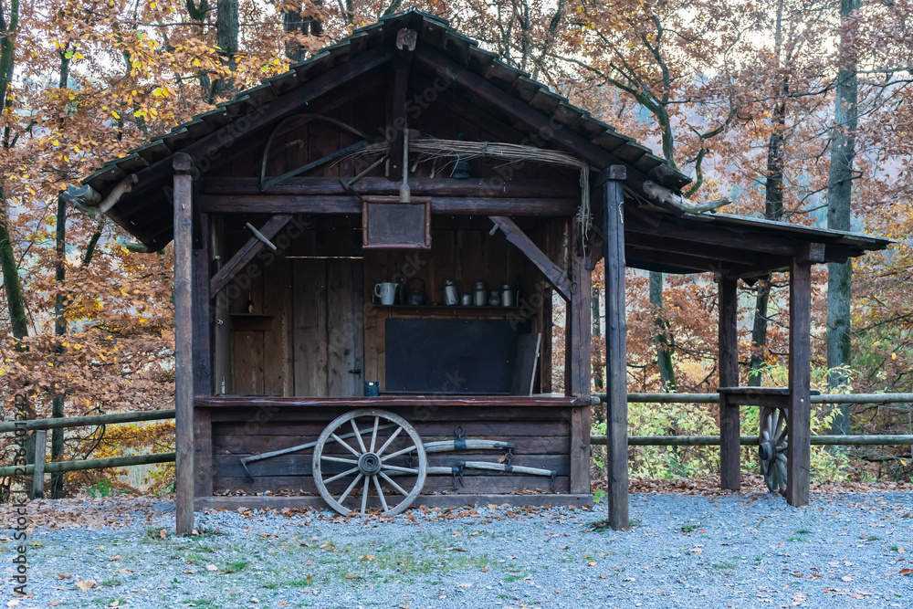 Obraz premium Holzhütte auf einer Lichtung