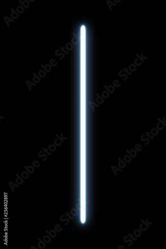 Obraz na płótnie Realistic bright laser beam sword on black background. w salonie