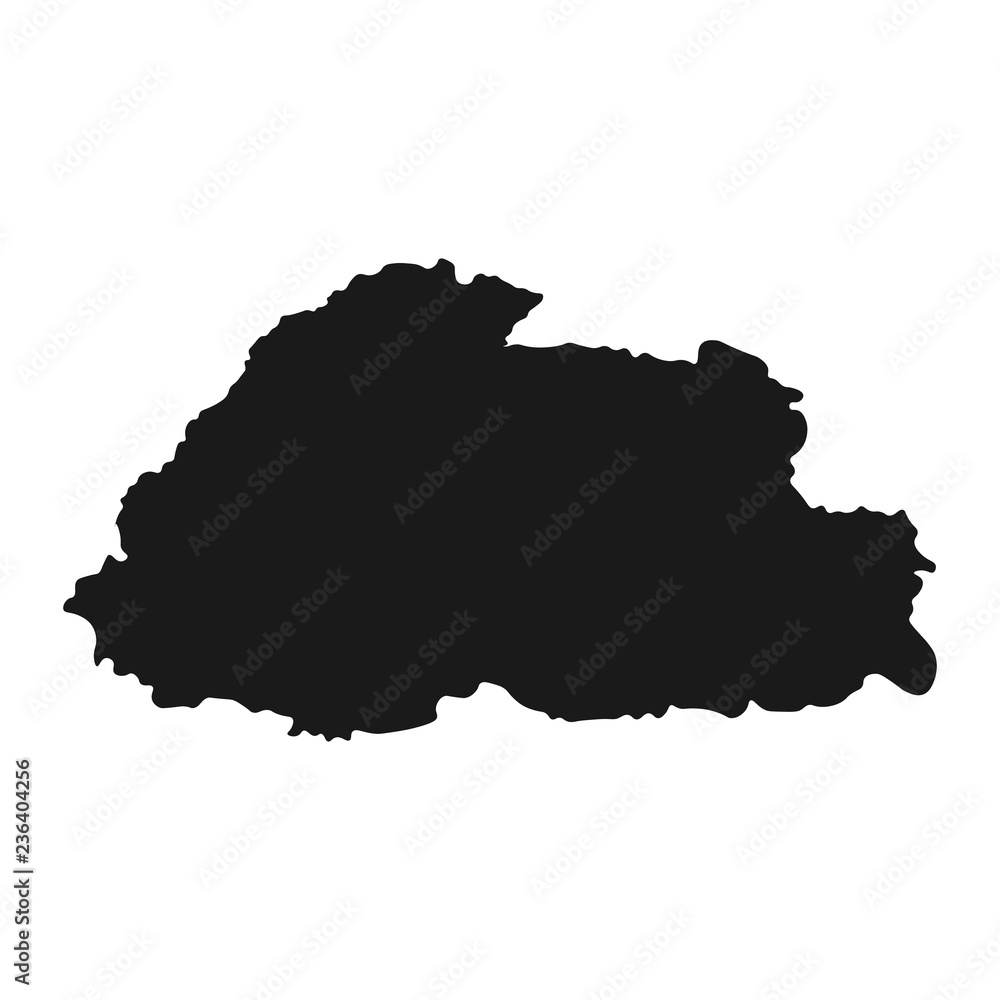 bhutan map vector. illustration isolated background. white background.