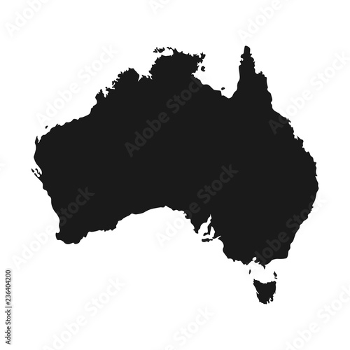 vector map australia. illustration silhouette country geography icon
