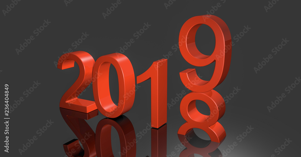 3d illustration of 2019 new year 3d illustration of 2019 new year